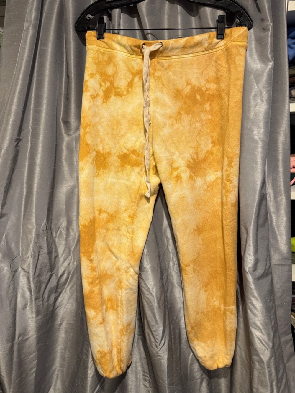Enza Costa Yellow Tie-Dye Sweatpants size Medium
